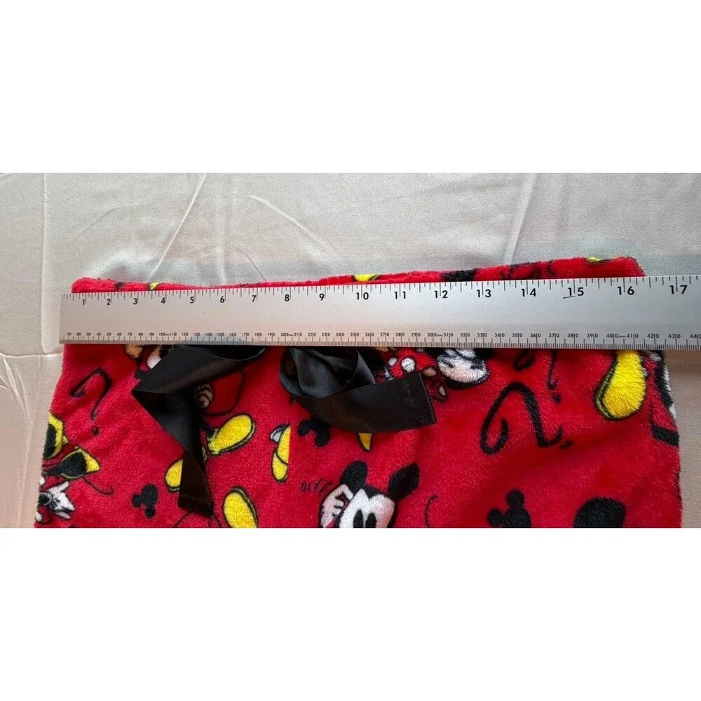 Disney Mickey Mouse Womens Soft Plush Fleece PJ/Lounge Pants Red Black L(12-14) - Picture 5 of 8